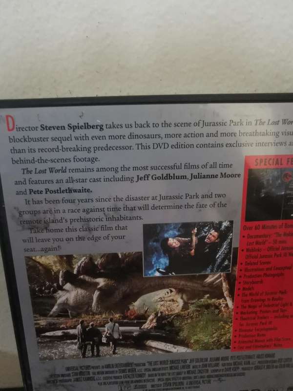 Jurassic Park, The Lost World on DVD