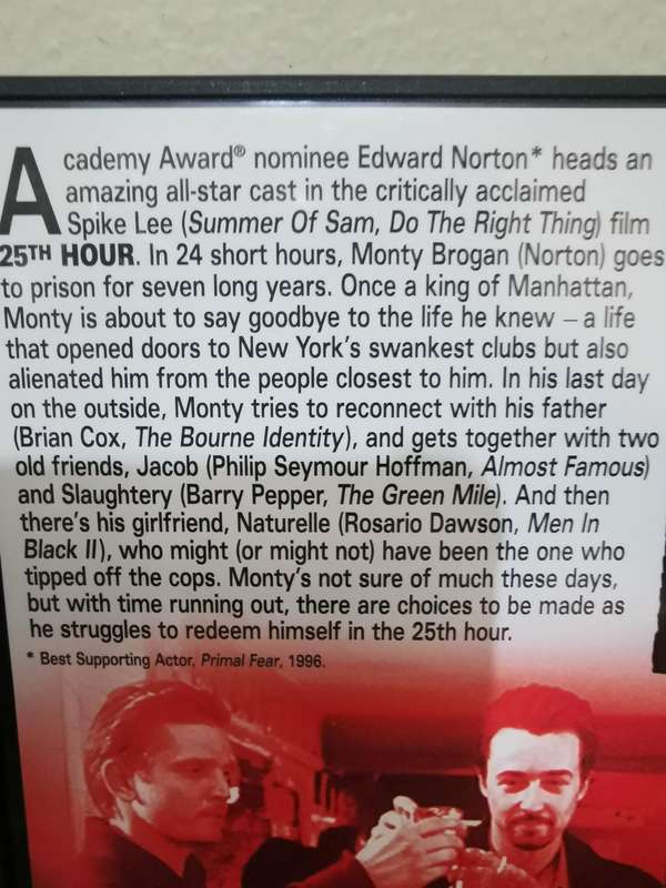 25th Hour on DVD
