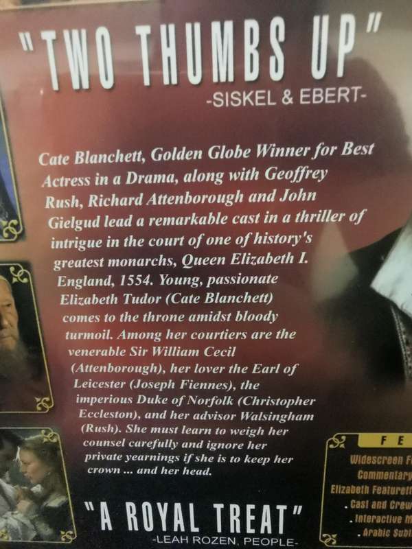 Elizabeth on DVD