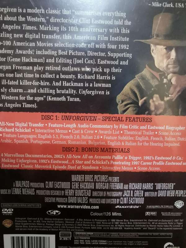 Unforgiven Special Edition on DVD