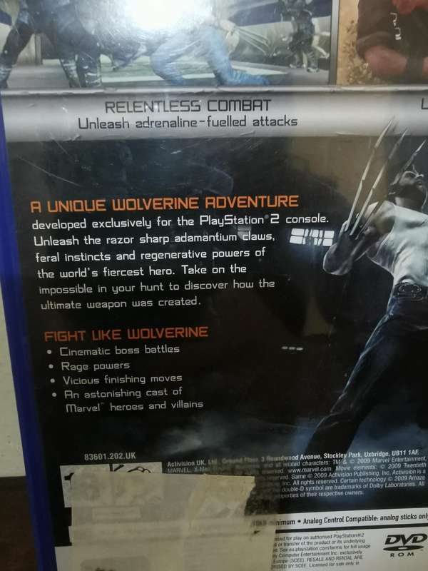 X-men Origins, Wolverine on PlayStation 2 with Booklet