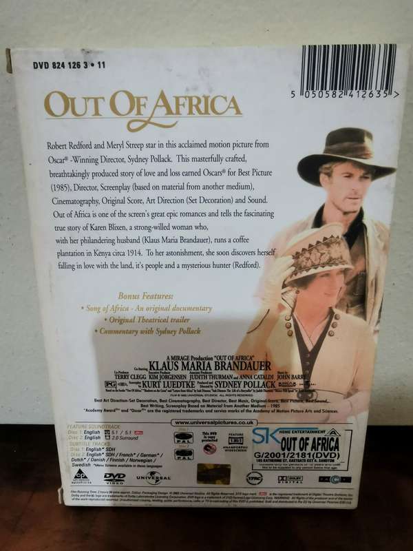 Boxed 2-Disc Special Edition of Out of Africa on DVD