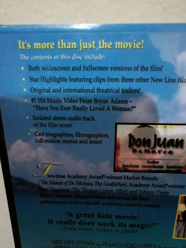 Don Juan De Marco on DVD