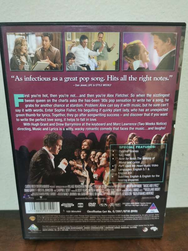 Music and Lyrics on DVD