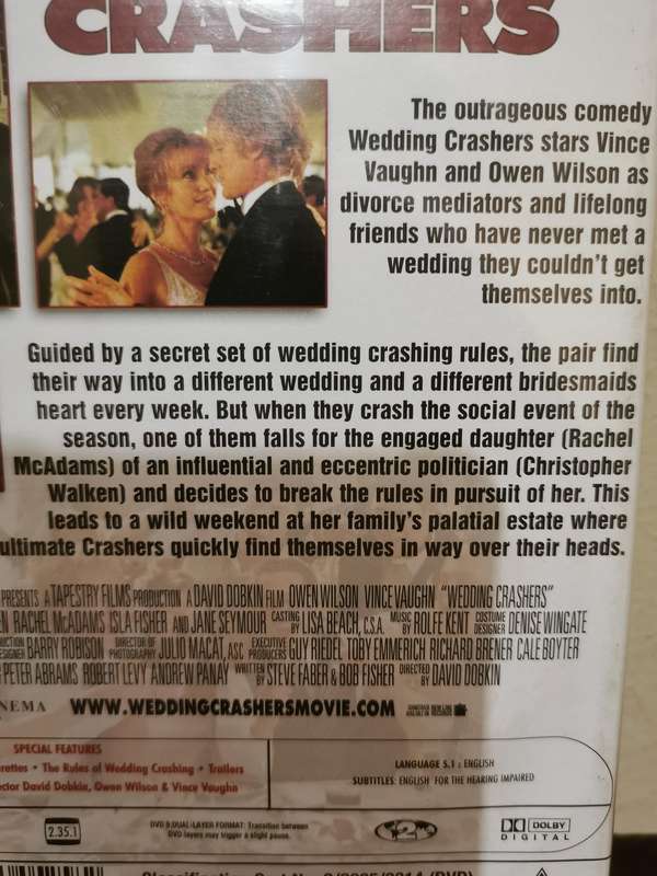 Wedding Crashers on DVD