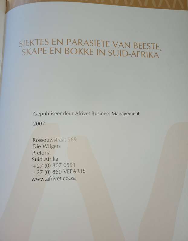 Siektes en Parasiete van beeste, skape en bokke in Suid Afrika