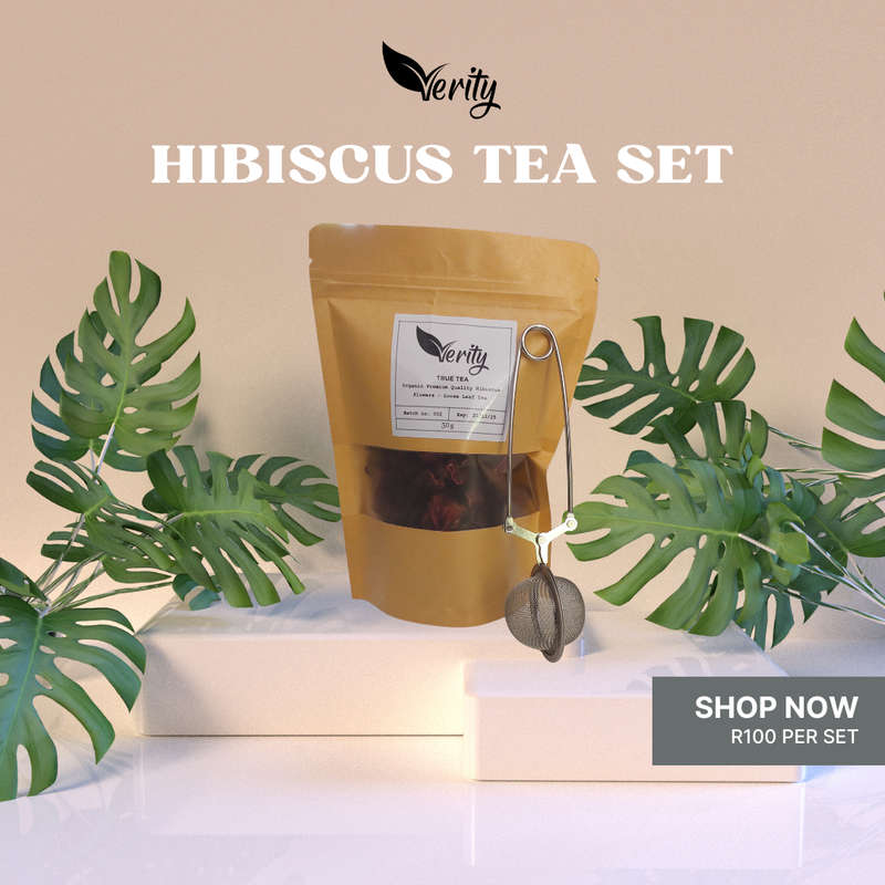 Verity Farm Hibiscus tea with strainer