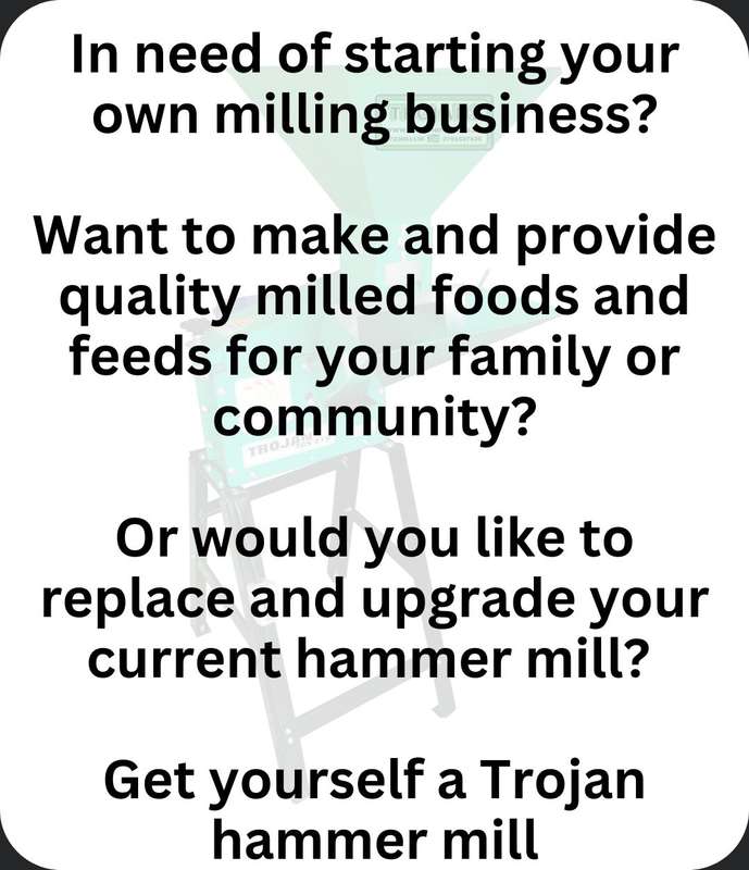 Trojan TGS210E MegaMill 3HP 220V electric hammer mill grinding mill from www.hammermill.co.za