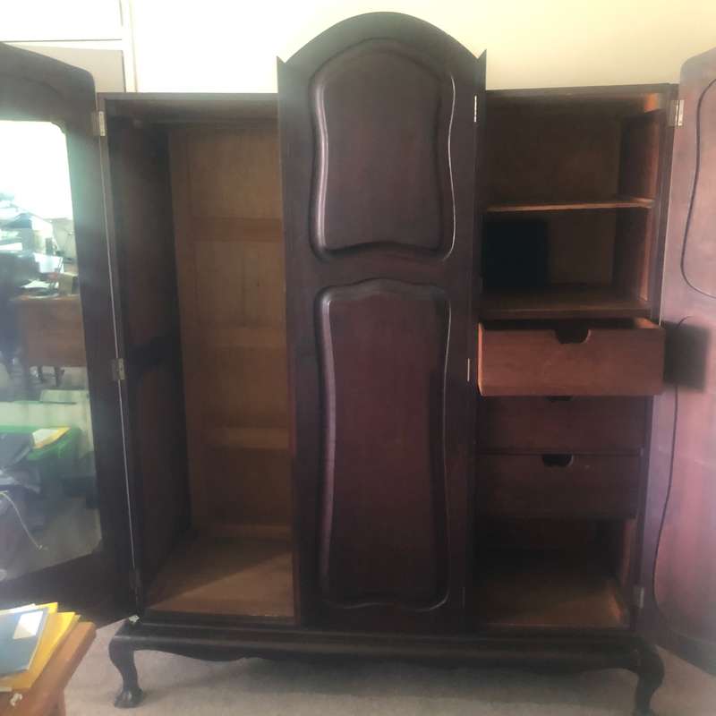 Vintage Three door Stinkwood wardrobe