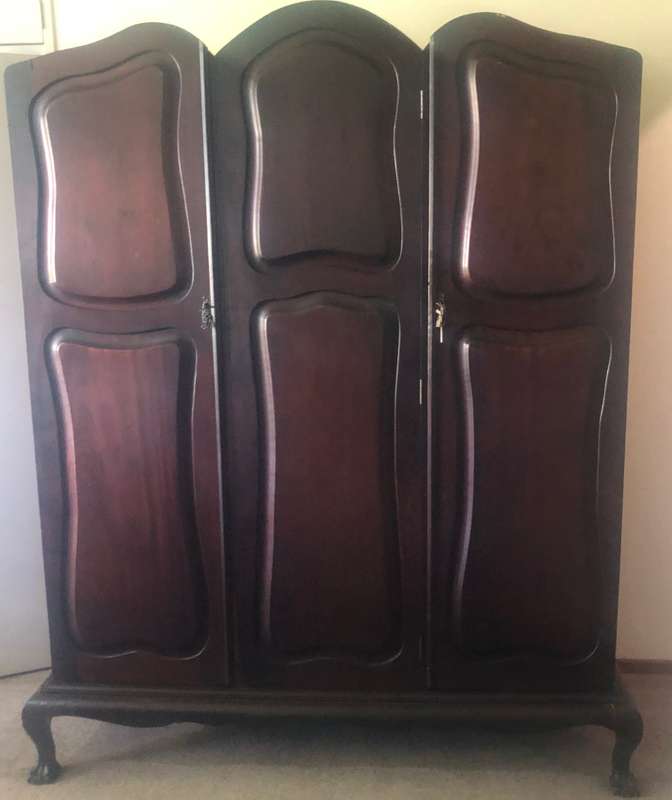 Vintage Three door Stinkwood wardrobe