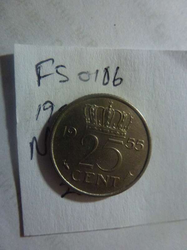 1955 Netherlands 25 cent