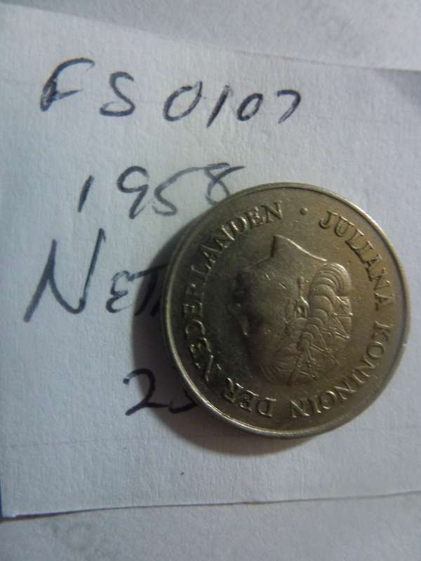 1958 Netherlands 25 cent