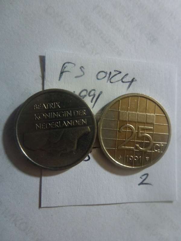 1991 Netherlands 25 cent