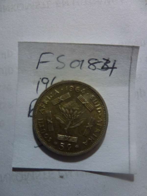 1964 Republic of South Africa 5 cent