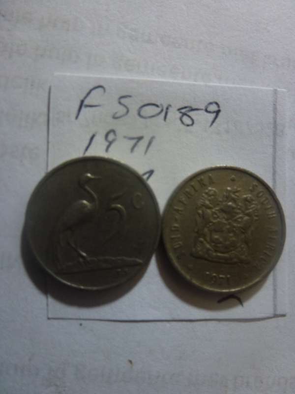1971 Republic of South Africa 5 cent