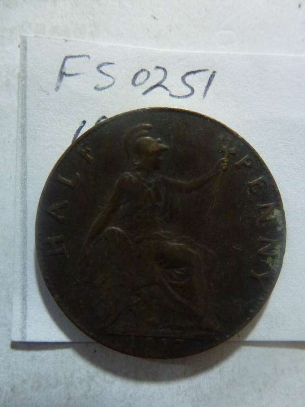 1917 Great Britain 1/2 penny