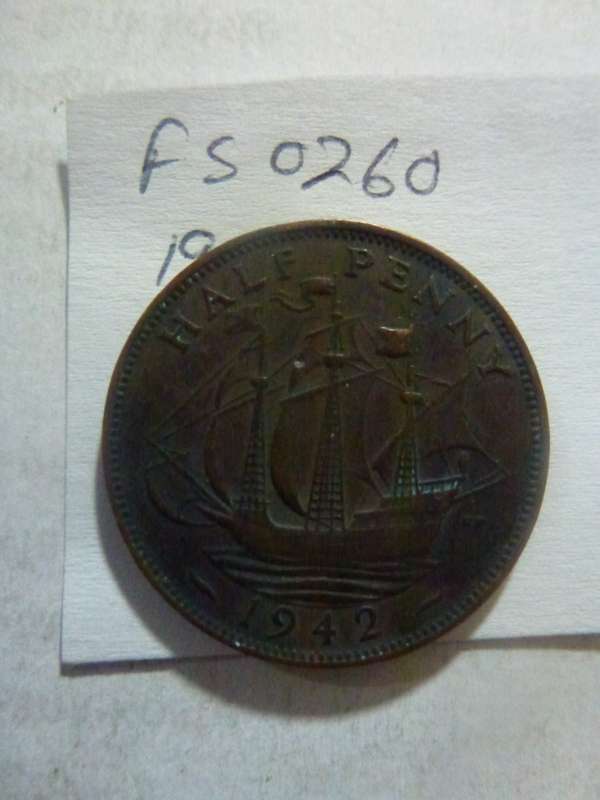 1942 Great Britain 1/2 penny