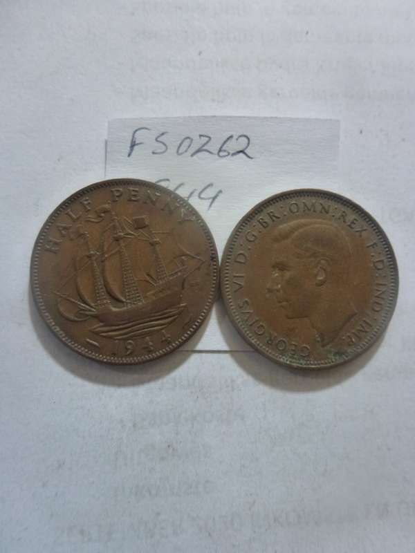 1944 Great Britain 1/2 penny