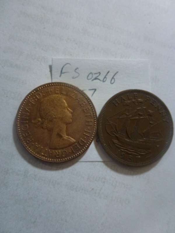 1957 Great Britain 1/2 penny