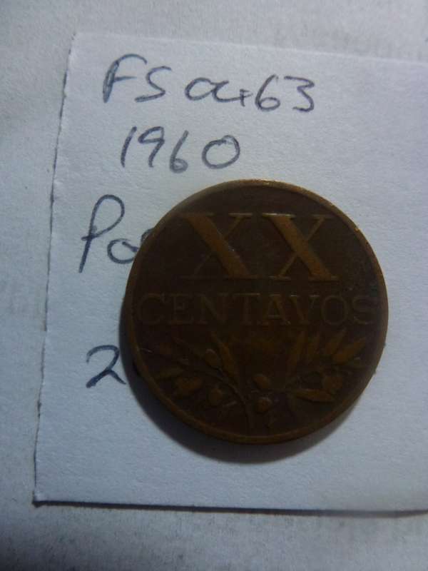 1960 Portugal 20 centavos