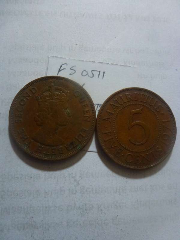 1971 Mauritius 5 cent