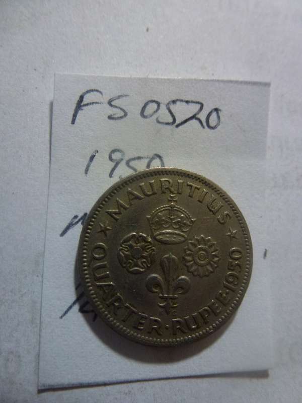 1950 Mauritius 1/4 rupee