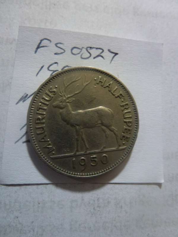 1950 Mauritius 1/2 rupee