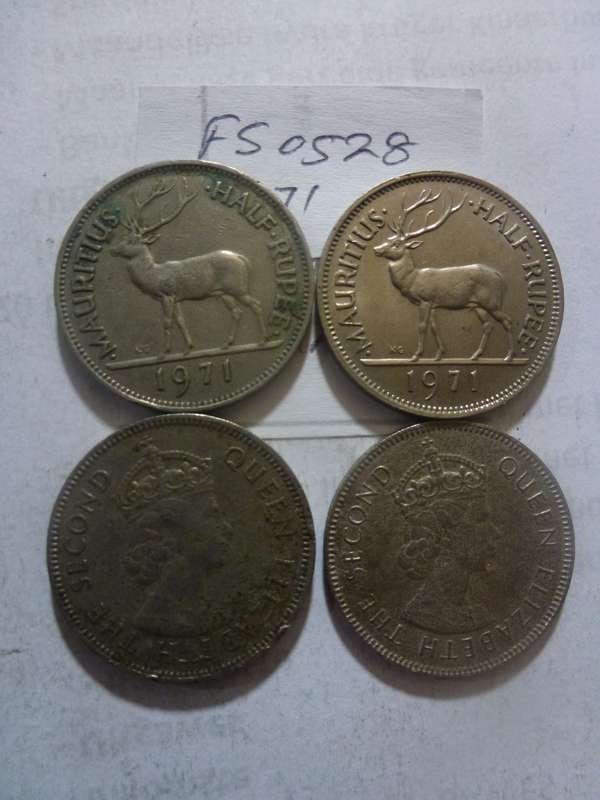 1971 Mauritius 1/2 rupee