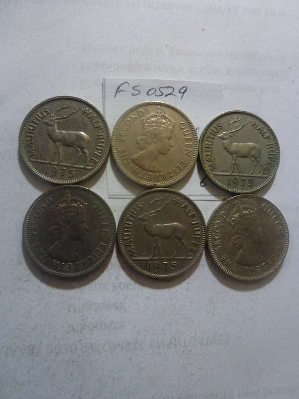 1975 Mauritius 1/2 rupee