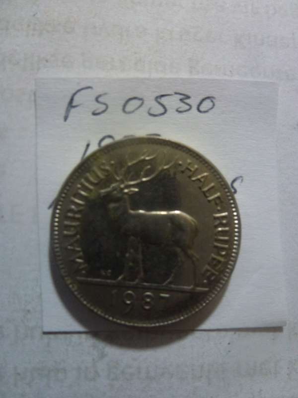 1987 Mauritius 1/2 rupee