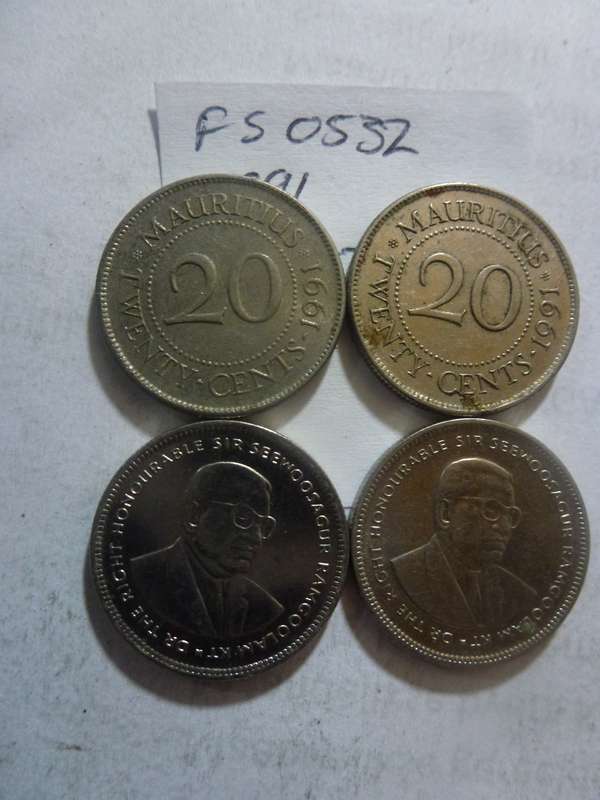 1991 Mauritius 20 cent