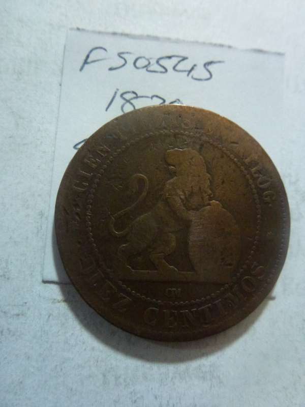 1870 Spain 10 centimos