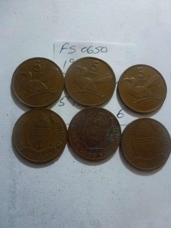 1989 Botswana 5 thebe