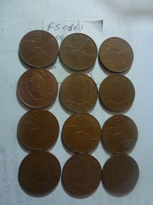 1991 Botswana 5 thebe