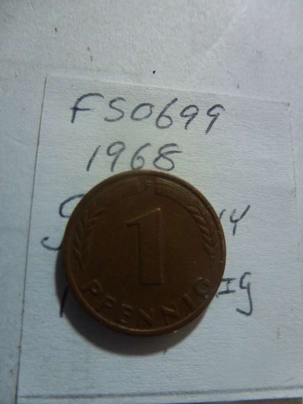 1968 Germany 1 pfennig