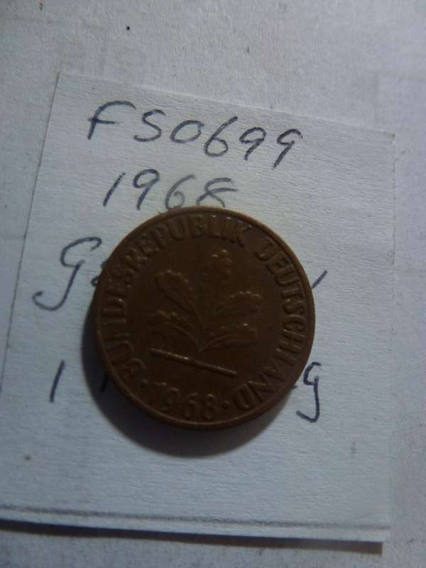 1968 Germany 1 pfennig