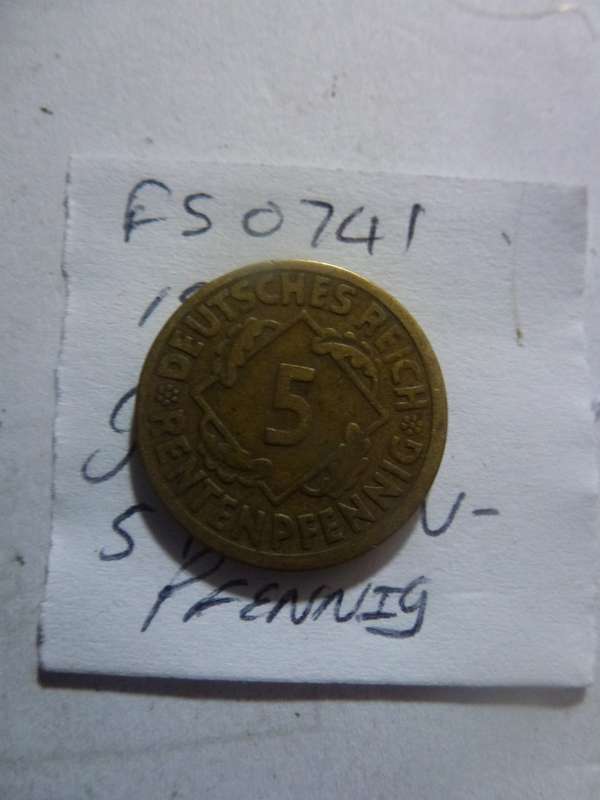 1924 Germany 5 rentenpfennig