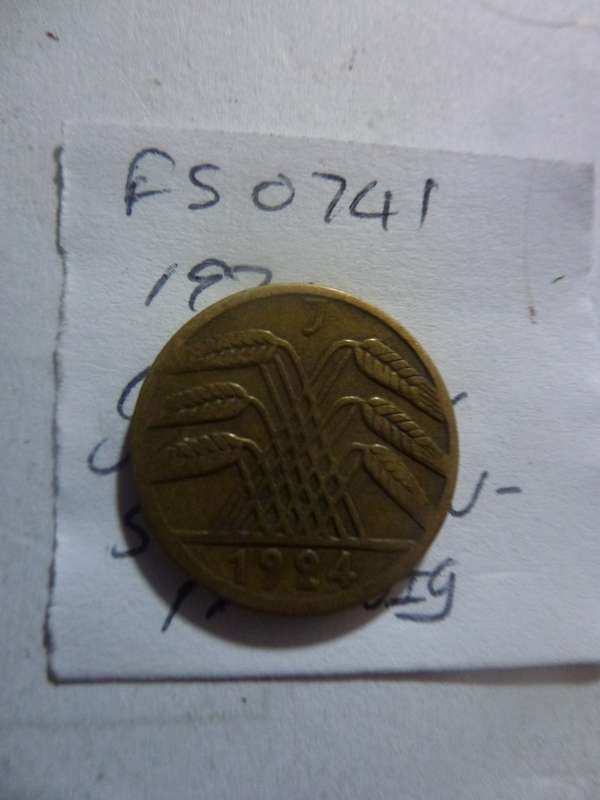 1924 Germany 5 rentenpfennig