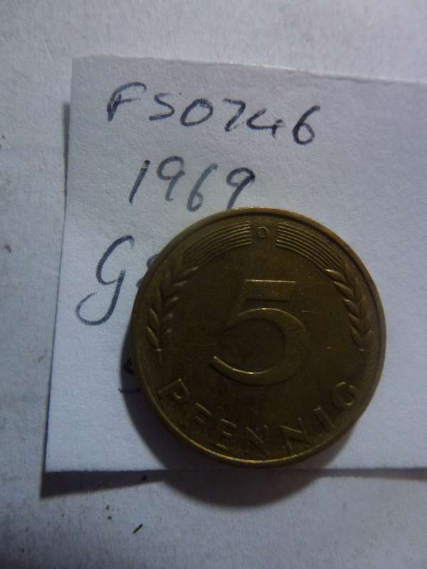 1969 Germany 5 pfennig