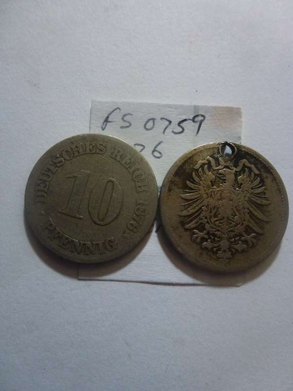 1876 Germany 10 pfennig
