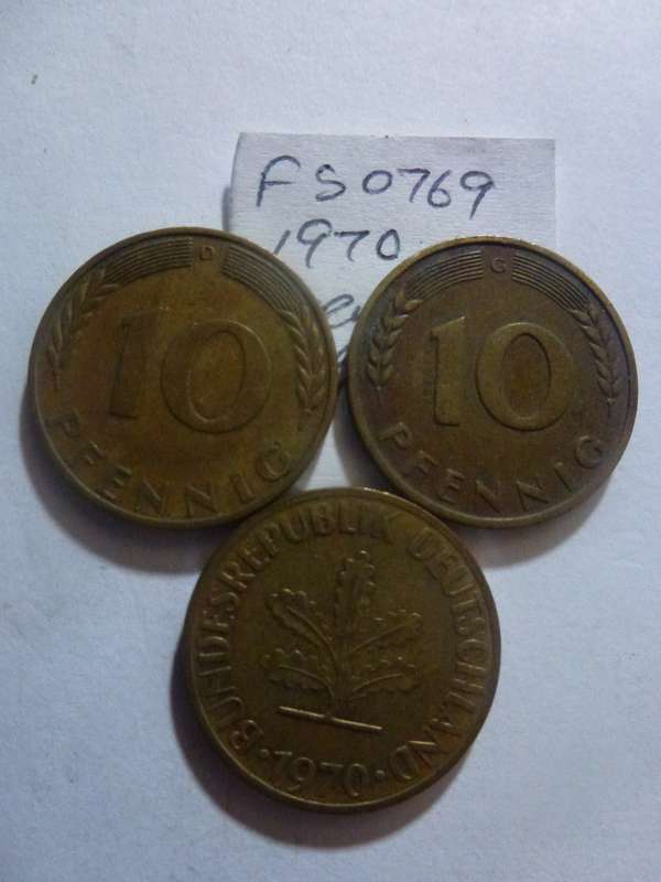 1970 Germany 10 pfennig