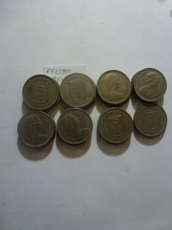 1964 Rhodesia 1 shilling / 10 cent