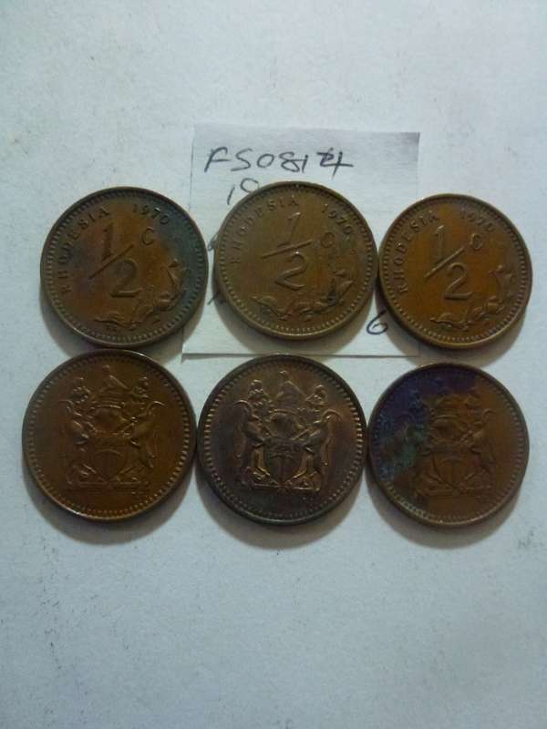1970 Rhodesia 1/2 cent