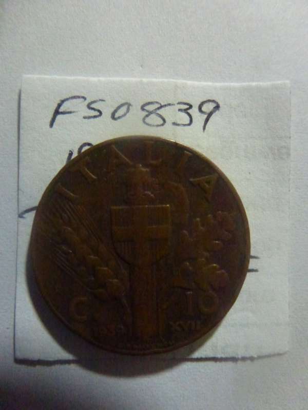 1939 Italy 10 centesimi