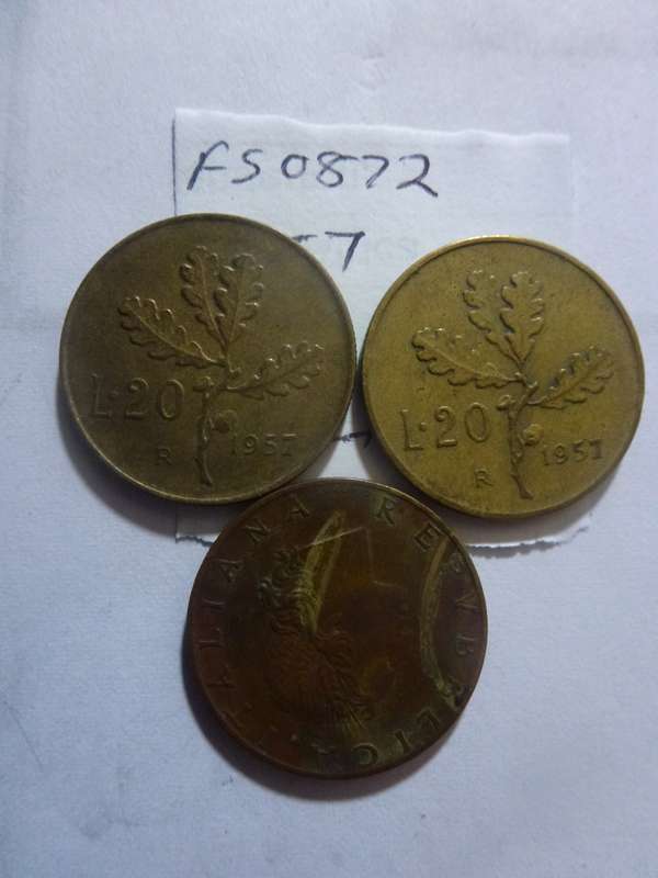 1957 Italy 20 lira