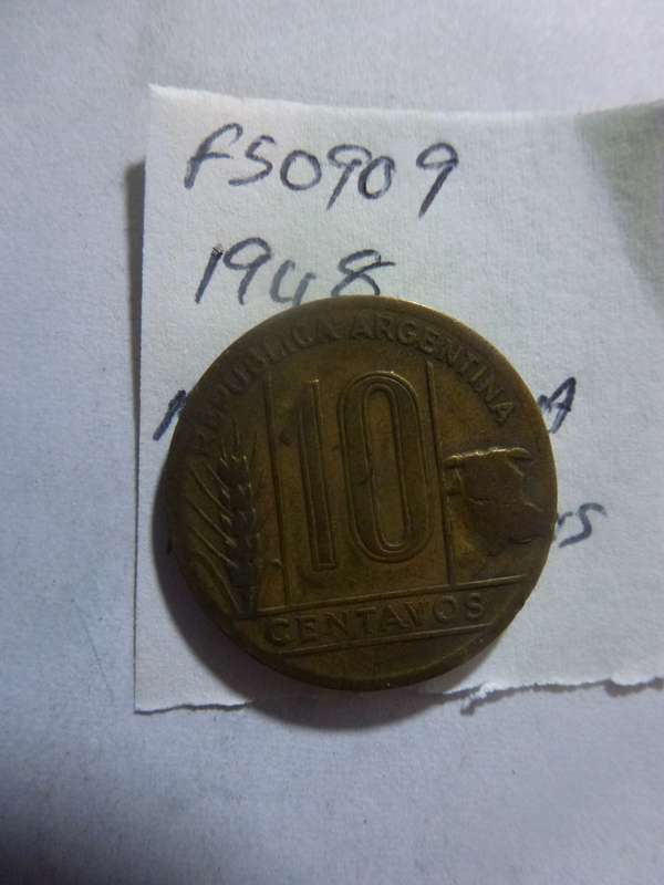 1948 Argentina 10 centavos