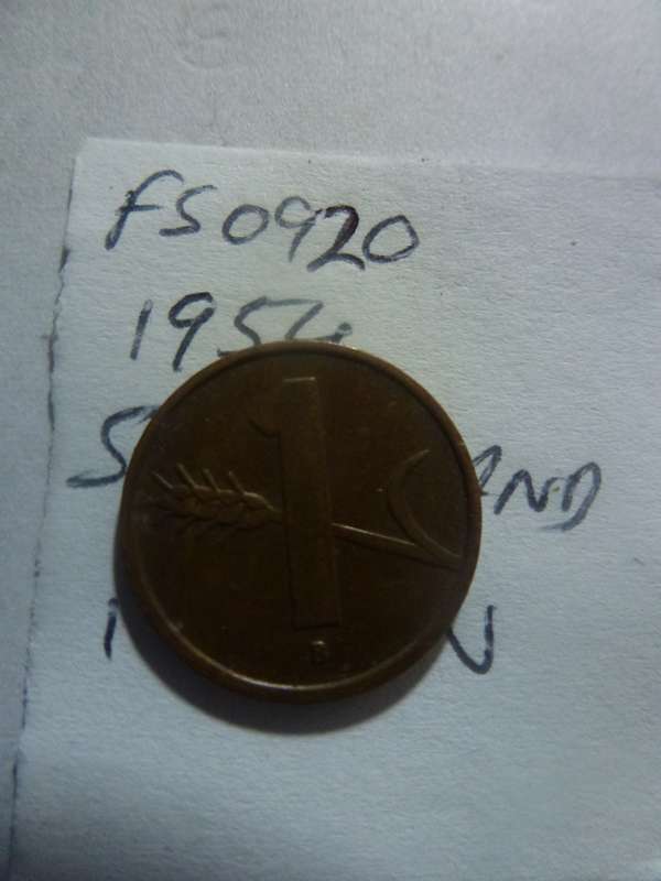 1954 Switzerland 1 rappen