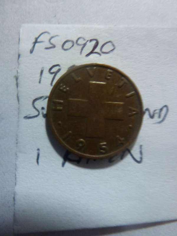 1954 Switzerland 1 rappen