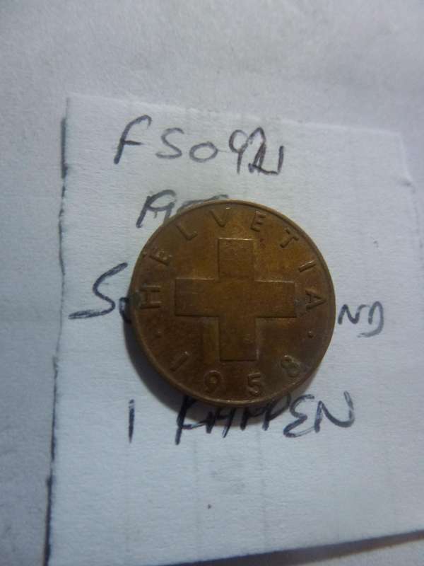 1958 Switzerland 1 rappen