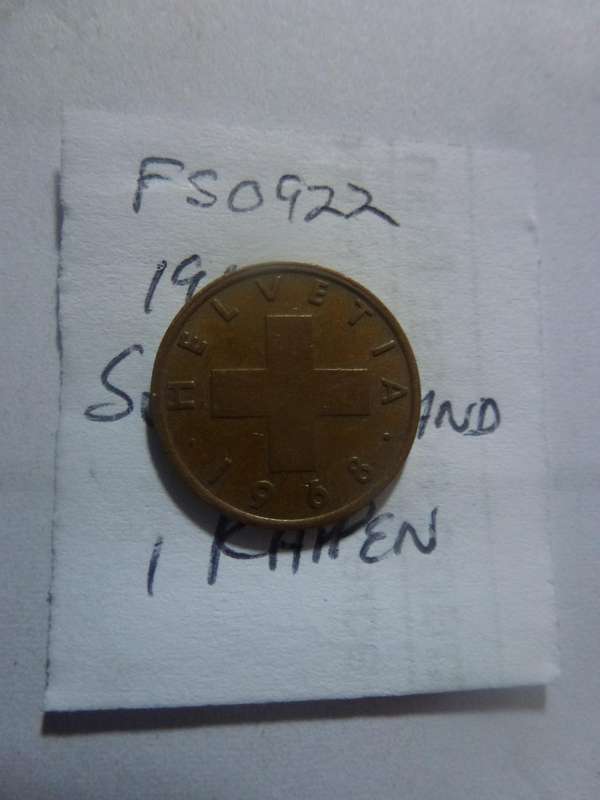 1968 Switzerland 1 rappen